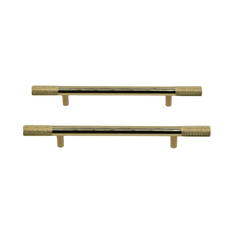 Modern Golden Knurled Handles (6 Pieces)